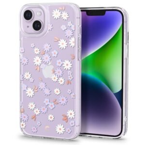 Spigen Cyrill Cecile | iPhone 14 Case | Transparent Flower Pattern Print Design iPhone 14 Back Cover | TPU+Poly Carbonate - Dream Daisy