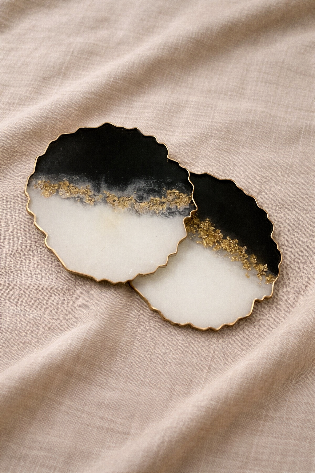 LUXURY BLACK & GOLD RESIN COASTERS