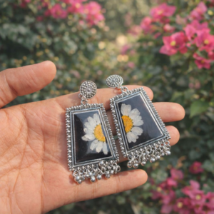 White Daisy Resin Jhumka's