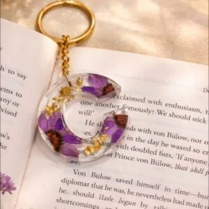 FLORAL ALPHABET KEYCHAIN